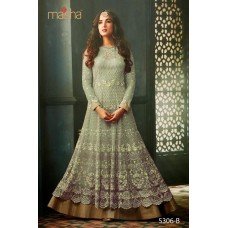 Nile Green Heavy Embroidered Asian Wedding Anarkali Dress 